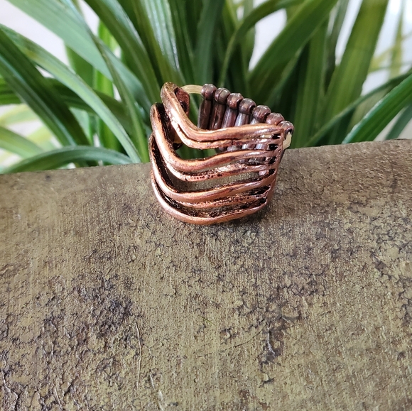 Copper Tone Stretch Band Ring Stack Look  💥3 for $24💥 - Picture 7 of 12